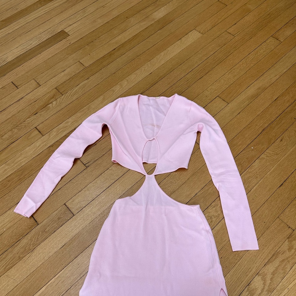 SAME SWIM Long Sleeve Cutout Pink Maxi Dress - Picture 6 of 12